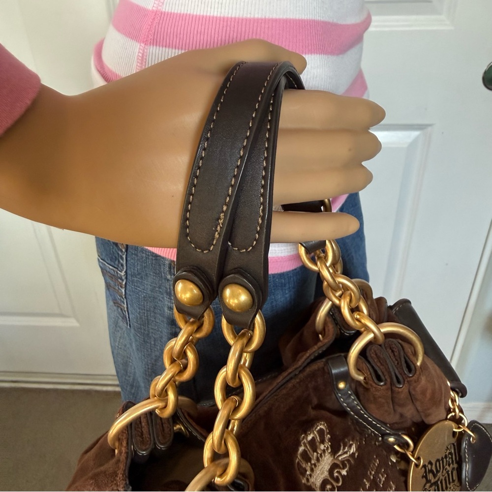 👑 Vintage Royal Juicy Couture Brown baby fluffy purse Once Upon a Time - Picture 6 of 13